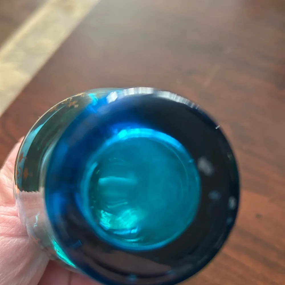 Vecchia Murano Glass Blue Vase